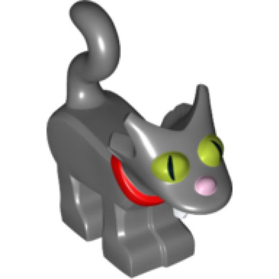 Cat, The Simpsons with Bright Pink Nose, Lime Eyes and Red Collar Pattern (Snowball II)
