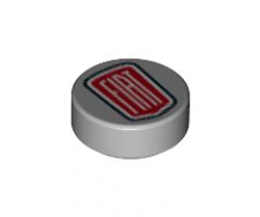 Tile, Round 1 x 1 with FIAT Logo Pattern