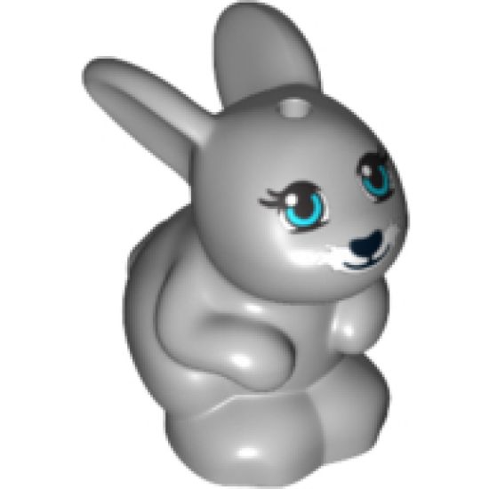 Bunny / Rabbit, Friends, Sitting with Medium Azure Eyes, Black Nose and Mouth and White Muzzle Pattern