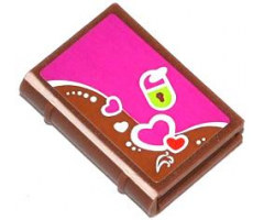 Minifigure, Utensil Book 2 x 3 with Hearts and Lime Lock Pattern (Sticker) - Set 41039