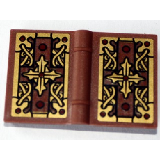 Minifigure, Utensil Book 2 x 3 with Gold Cross Pattern (Stickers) - Set 79010