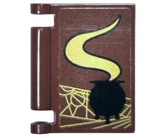 Minifigure, Utensil Book Cover with Black Cauldron, Gold Smoke and Lines Pattern (Sticker) - Set 75969
