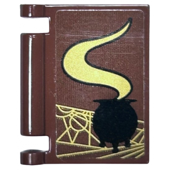 Minifigure, Utensil Book Cover with Black Cauldron, Gold Smoke and Lines Pattern (Sticker) - Set 75969