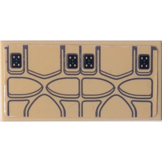 Tile 2 x 4 with SW Millennium Falcon Seat Cushion Pattern (Sticker) - Set 75105