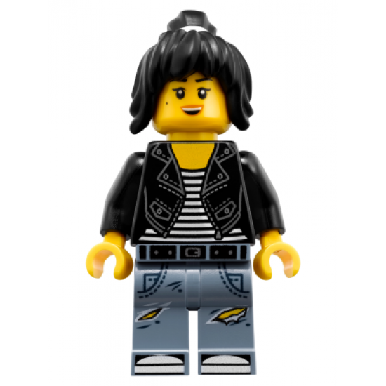 Nya - Leather Jacket and Jeans High School Outfit