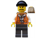 Police - City Bandit Male with Orange Vest, Black Knit Cap, Moustache Curly Long