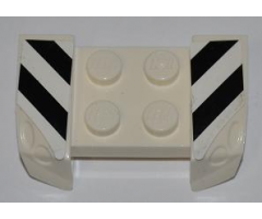 Vehicle, Mudguard 2 x 4 with Headlights Overhang with Black and White Danger Stripes Pattern on Both Sides (Stickers) - Set 8197