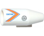 Aircraft Engine Smooth Large, 2 x 2 Thin Top Plate with Orange and Blue V-Shaped Stripes, 'CAUTION' and Filler Cap Pattern Model Left (Sticker) - Set 60013