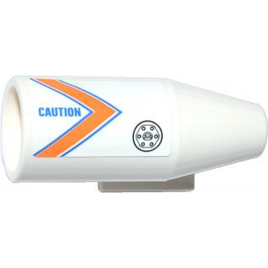 Aircraft Engine Smooth Large, 2 x 2 Thin Top Plate with Orange and Blue V-Shaped Stripes, 'CAUTION' and Filler Cap Pattern Model Left (Sticker) - Set 60013