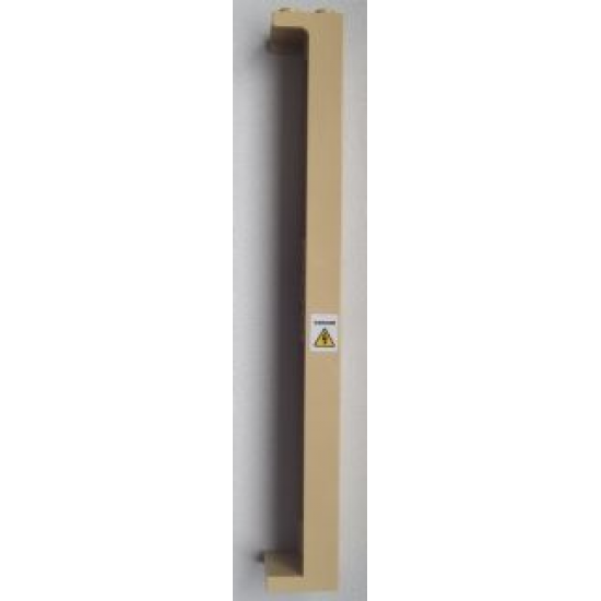 Support 2 x 2 x 13 with 5 Pin Holes with Electricity Danger Sign Pattern on Left Side (Sticker) - Set 8639