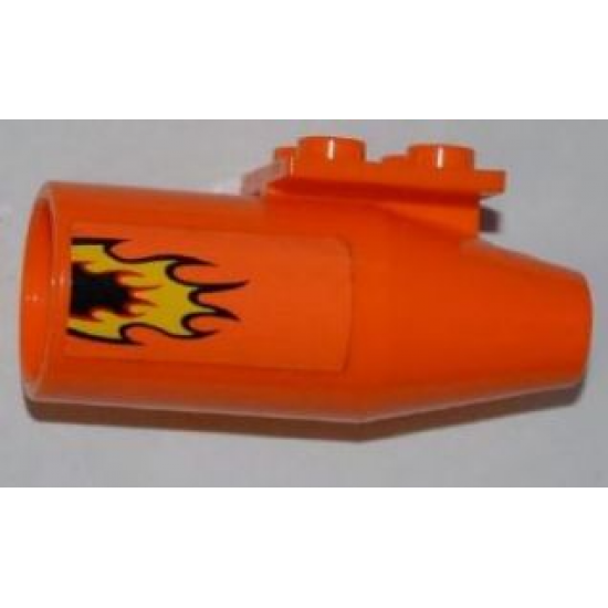 Aircraft Engine Smooth Large, 2 x 2 Thin Top Plate with Yellow Flames Pattern Model Left Side (Sticker) - Set 7971