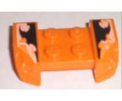 Vehicle, Mudguard 2 x 4 with Headlights Overhang with Orange and Black Decorative Pattern on Both Sides (Stickers) - Set 8211