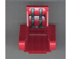 Technic Seat 3 x 2 Base with Red Cushions and Silver Seat Belts Pattern (Sticker) - Set 8242