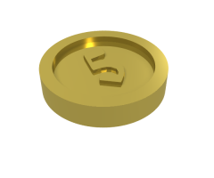 Minifigure, Utensil Coin Type 3 with 5 Mark