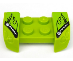 Vehicle, Mudguard 2 x 4 with Headlights Overhang with 'Power' Flames Pattern on Both Sides (Stickers) - Set 8192