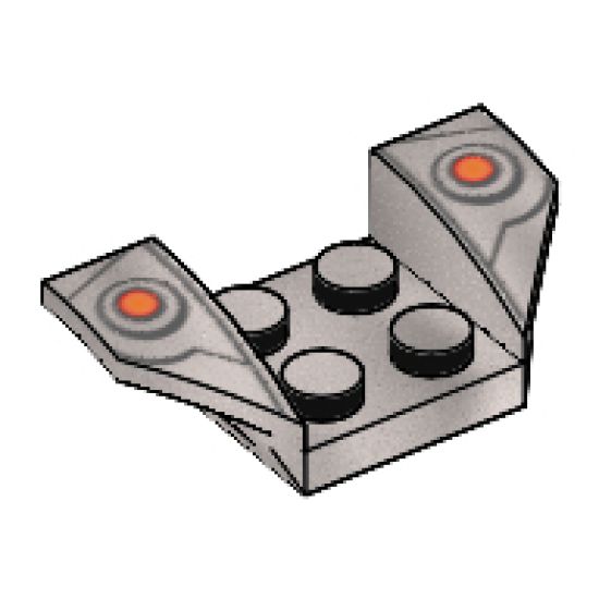 Vehicle, Mudguard 2 x 4 with Flared Wings, Orange Dots and Dark Gray Lines Pattern