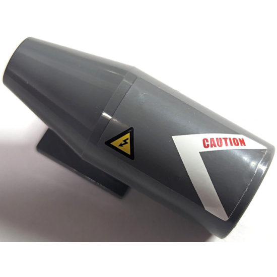 Aircraft Engine Smooth Large, 2 x 2 Thin Top Plate with White V-Shaped Stripe, 'CAUTION' and Electricity Danger Sign Pattern Model Right (Sticker) - Set 60010