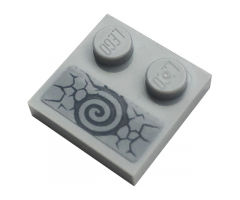 Tile, Modified 2 x 2 with Studs on Edge with Spiral and Cracks Pattern (Sticker) - Sets 71721