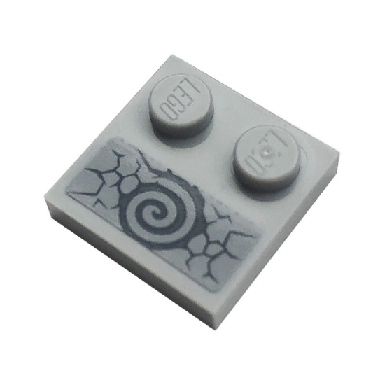 Tile, Modified 2 x 2 with Studs on Edge with Spiral and Cracks Pattern (Sticker) - Sets 71721