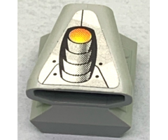 Vehicle Air Scoop Engine Top 2 x 2 with Exhaust Pipe on Silver Background Pattern (Sticker) - Set 8899