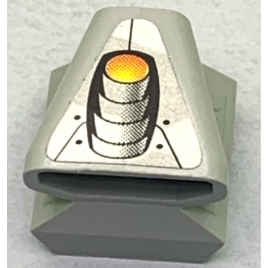 Vehicle Air Scoop Engine Top 2 x 2 with Exhaust Pipe on Silver Background Pattern (Sticker) - Set 8899