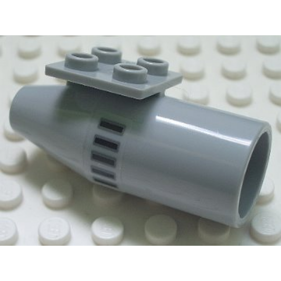 Aircraft Engine Smooth Large, 2 x 2 Thin Top Plate with Black Grille Pattern on Right Side (Sticker) - Set 5980