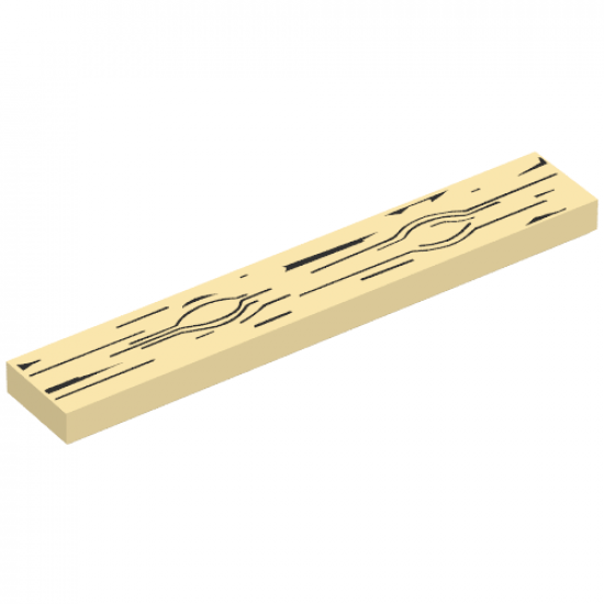 Tile 1 x 6 with Wood Grain Pattern