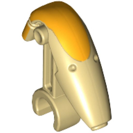 Minifigure, Head, Modified Mechanical (SW Battle Droid) with Orange Insignia Pattern