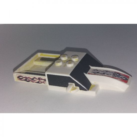 Vehicle Top Fast Food Racer 4 x 10 with Pickup Bed and Black Windshield and Side Windows