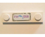 Plate, Modified 1 x 4 with 2 Studs without Groove with 'FH 058' and Bright Light Blue Dolphin License Plate Pattern (Sticker) - Set 41058