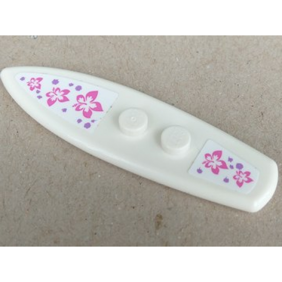 Minifigure, Utensil Surfboard Standard with Flower Pattern (Stickers) - Set 41315