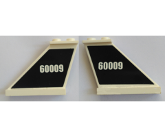 Tail 4 x 1 x 3 with White '60009' on Dark Blue Background Pattern on Both Sides (Stickers) - Set 60009