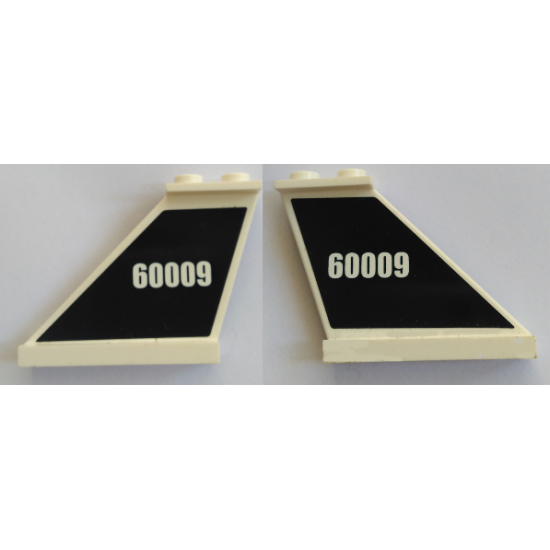 Tail 4 x 1 x 3 with White '60009' on Dark Blue Background Pattern on Both Sides (Stickers) - Set 60009