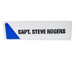 Panel 1 x 4 x 1 with Blue Triangle and 'CAPT. STEVE ROGERS' Pattern Model Right Side (Sticker) - Set 76076