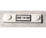 Plate, Modified 1 x 4 with 2 Studs without Groove with 'MB 19 89' License Plate Pattern (Sticker) - Set 76004
