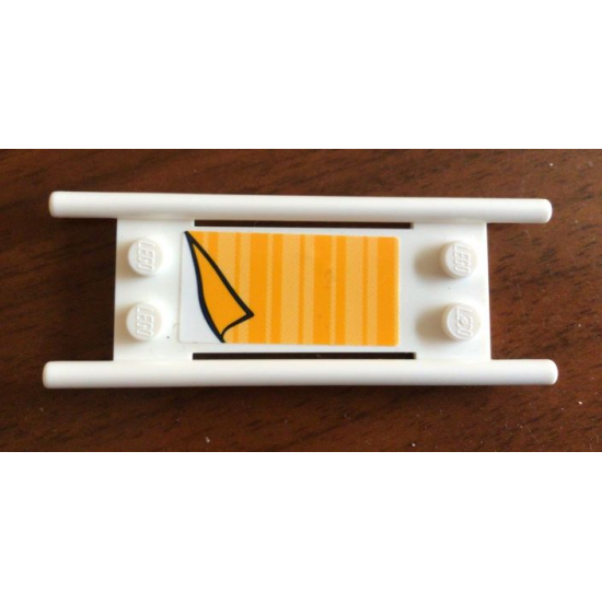 Minifigure, Utensil Stretcher without Bottom Hinges with Orange Blanket Pattern (Sticker) - Set 41318