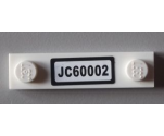 Plate, Modified 1 x 4 with 2 Studs without Groove with 'JC60002' License Plate Pattern (Sticker) - Set 60002