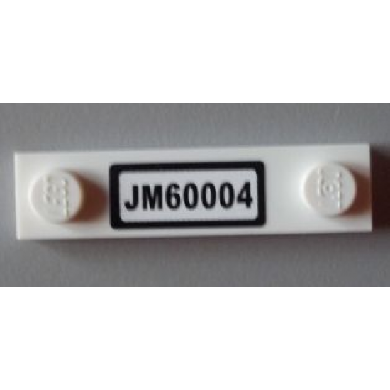 Plate, Modified 1 x 4 with 2 Studs without Groove with 'JM60004'License Plate Pattern (Sticker) - Set 60004