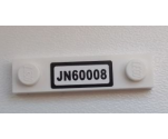Plate, Modified 1 x 4 with 2 Studs without Groove with 'JN60008' License Plate Pattern (Sticker) - Set 60008