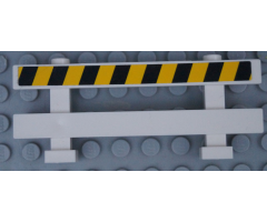 Fence 1 x 8 x 2 2/3 with Black and Yellow Danger Stripes Pattern (Sticker) - Set 60138