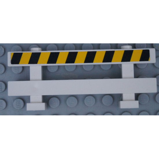 Fence 1 x 8 x 2 2/3 with Black and Yellow Danger Stripes Pattern (Sticker) - Set 60138