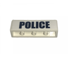 Panel 1 x 4 x 1 with Dark Blue 'POLICE' on White Background Pattern (Sticker) - Set 60070