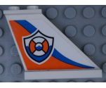Tail 4 x 1 x 3 with Coast Guard Logo on Orange and Blue Curved Stripes Pattern Model Right Side (Sticker) - Set 60164