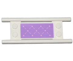 Minifigure, Utensil Stretcher without Bottom Hinges with Medium Lavender Mattress with Bright Pink Buttons Pattern (Sticker) - Set 41036