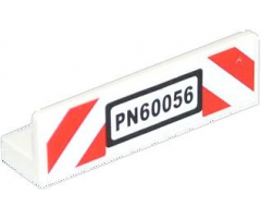 Panel 1 x 4 x 1 with Red and White Danger Stripes and 'PN60056' Pattern (Sticker) - Set 60056