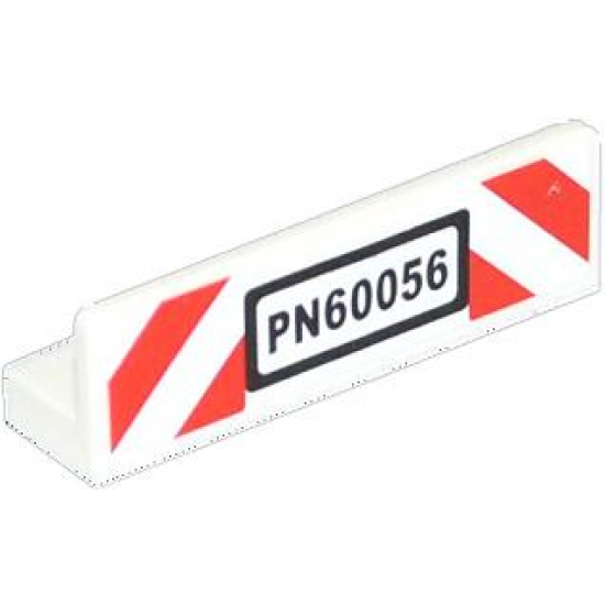 Panel 1 x 4 x 1 with Red and White Danger Stripes and 'PN60056' Pattern (Sticker) - Set 60056