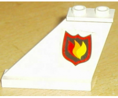 Tail 4 x 1 x 3 with Fire Logo Badge Pattern on Left Side (Sticker) - Sets 7043 / 7046