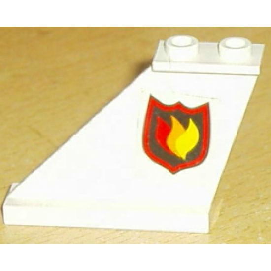 Tail 4 x 1 x 3 with Fire Logo Badge Pattern on Left Side (Sticker) - Sets 7043 / 7046
