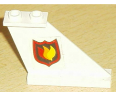 Tail 4 x 1 x 3 with Fire Logo Badge Pattern on Right Side (Sticker) - Sets 7043 / 7046