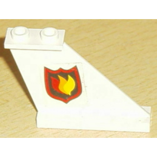 Tail 4 x 1 x 3 with Fire Logo Badge Pattern on Right Side (Sticker) - Sets 7043 / 7046
